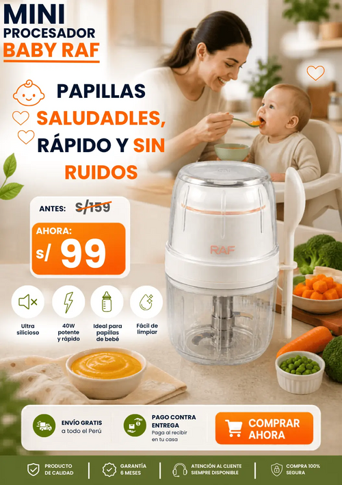 Mini Procesador Baby RAF para papillas saludables