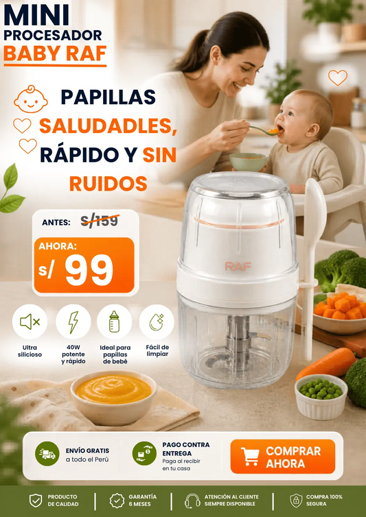 Mini Procesador Baby RAF para papillas saludables
